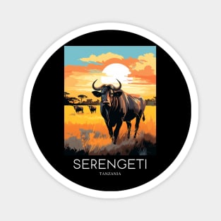 A Pop Art Travel Print of the Serengeti National Park - Tanzania Magnet